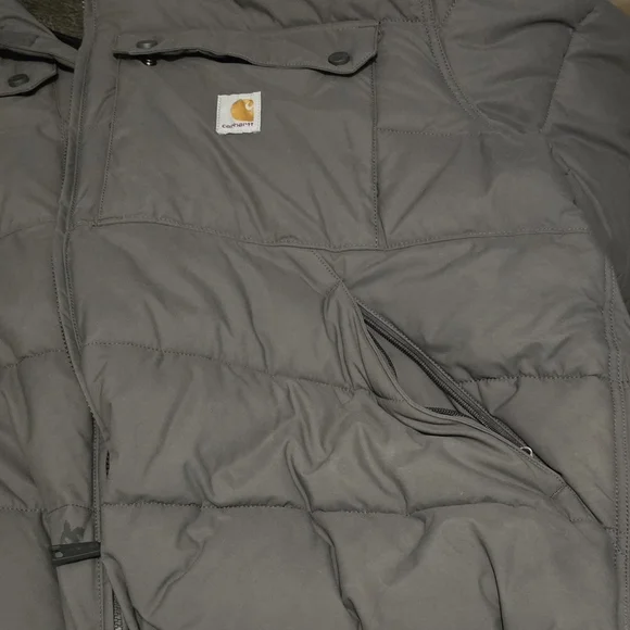 Carhartt Men's Charcoal Puffer Jacket - Picture 4 of 7